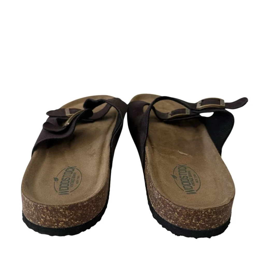 Woodstock Vintage Brand Bert Brown‎ Leather Double  Strap Sandals 11M #S2